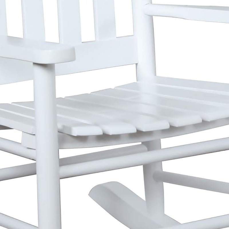 Supfirm White Slat Back Youth Rocking Chair