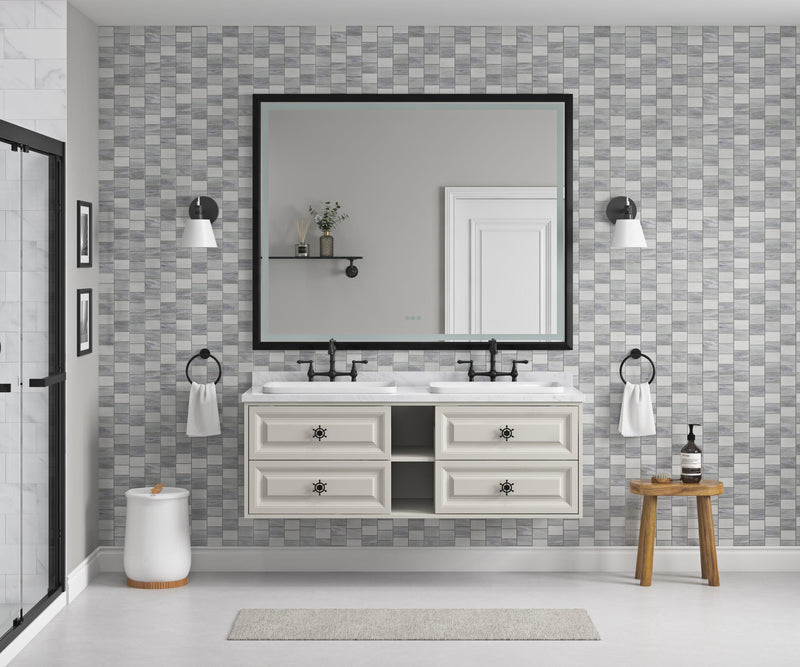 60*23*21in Wall Hung Doulble Sink Bath Vanity Cabinet Only in Bathroom Vanities without Tops - Supfirm