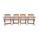 Supfirm Foldable Patio Dining Set, 4 Folding Chairs, Indoor and outdoor universal, Teak