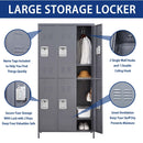 Supfirm 6 Door 72"H Metal Lockers With Lock for Employees,Storage Locker Cabinet  for Home Gym Office School Garage,Gray