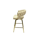 Bar Chair Toweling Woven Bar Stool Set of 4,Golden legs Barstools No Adjustable Kitchen Island Seat Chairs,360 Swivel Bar Stools Upholstered Counter Stool Arm Chairs with Back Footrest, (White) - Supfirm