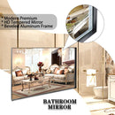 40x30inch Glossy Black Bathroom Mirrors For Wall Rectangle Vanity Mirror Corner Hangs Farmhouse Mirror Modern Metal Framed Rectangular Mirror, Decorative Square Corner Mirror(Horizontal & Vertical) - Supfirm