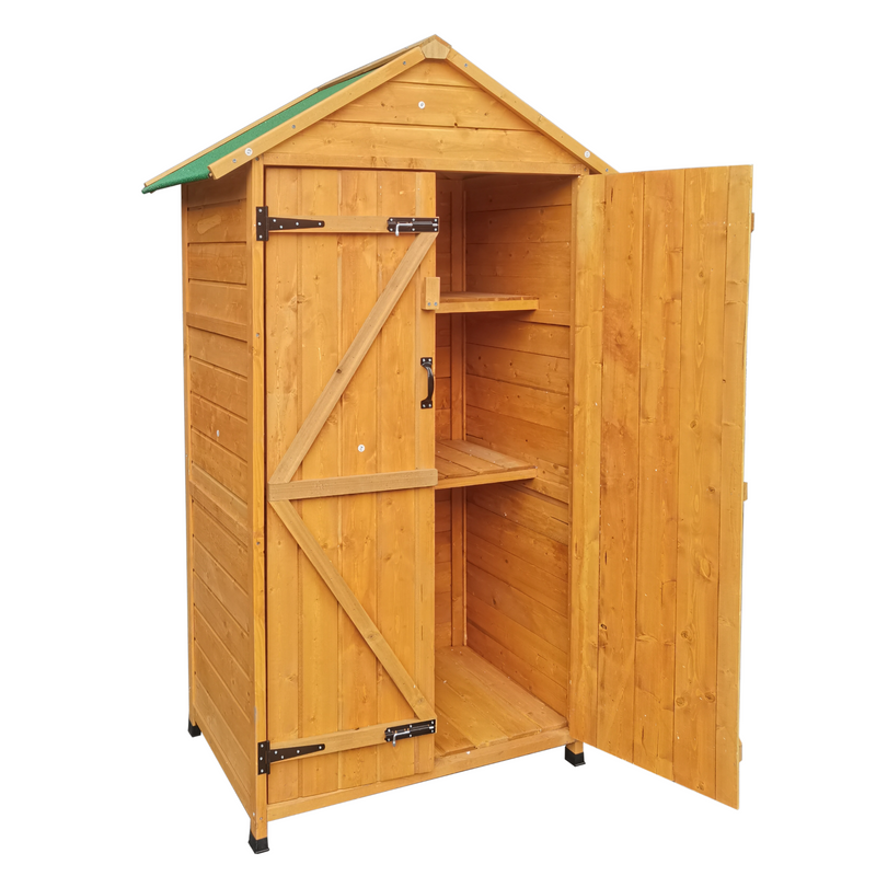 Supfirm XWT010 WOODENSHED Natural for backyard garden big spire Tool storage 68.50"X 22.83"X 40.35"