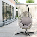 Supfirm Large Hanging Egg Chair with Stand & UV Resistant Cushion Hammock Chairs with C-Stand for Outdoor