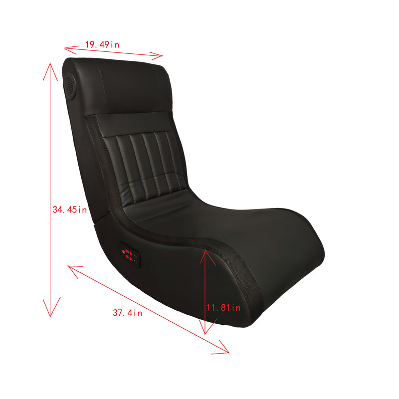 Supfirm Foldable Gaming Chair With Onboard Speakers, LED Strip Lighting, Bluetooth Music Speakers, Vibration Massage, USB Charging Port