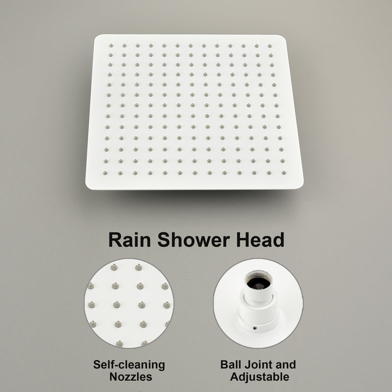 Supfirm 12" Rain Shower Head Systems Wall Mounted Shower