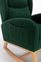 Supfirm 049-Teddy Fabric Rocking Chair With Packet Wood Legs,Green