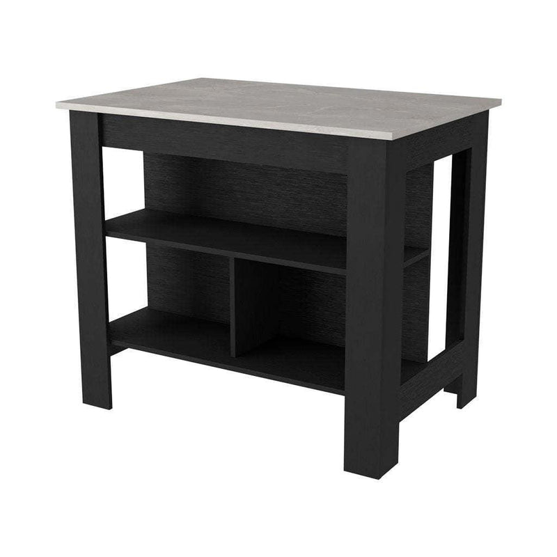 Brooklyn Kitchen Island, Three Concealed Shelves - Supfirm