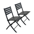 Supfirm 2PCS Outdoor Indoor Folding Chairs Aluminum Patio Dining Chairs, Grey