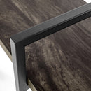 Supfirm 47.2" L Square Console Table - WALNUT & BLACK