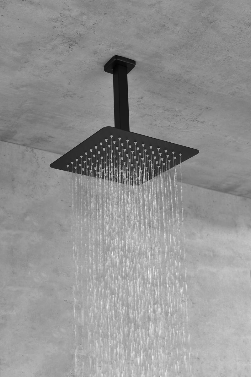 Supfirm Ceiling Mounted Shower System Combo Set with Handheld and 12"Shower head