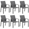 Supfirm Portable Grey Texilene Aluminum Patio Chairs Set Of 6 Metal Dining Chairs With Arms Outdoor