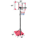 Supfirm Portable Basketball Goal System with Stable Base and Wheels, use for Indoor Outdoor teenagers youth height adjustable 5.6 to 7ft Basketball Hoop 28 Inch Backboard