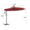 Supfirm 10 FT Solar LED Patio Outdoor Umbrella Hanging Cantilever Umbrella Offset Umbrella Easy Open Adustment with 32 LED Lights