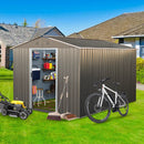 Supfirm 8x10ft Outdoor Metal Storage Shed Grey