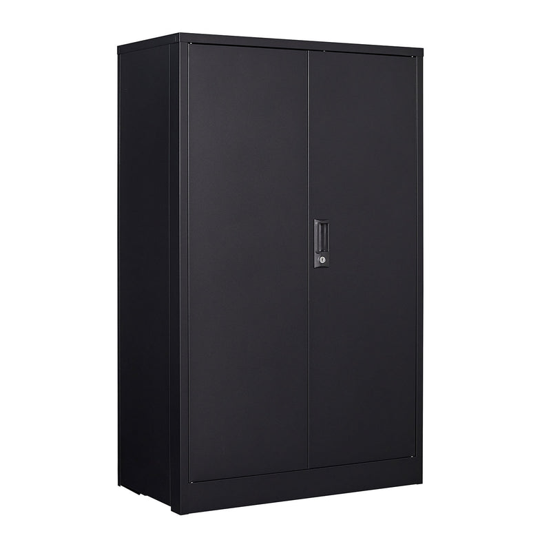 Supfirm Metal Storage Cabinet with Locking Doors and Adjustable Shelf, Folding Filing Storage Cabinet , Folding Storage Locker Cabinet for Home Office,School,Garage, Black