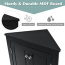 Supfirm Black Triangle Bathroom Storage Cabinet with Adjustable Shelves, Freestanding Floor Cabinet for Home Kitchen