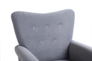 Supfirm Modern Rocking Chair, Upholstered Accent Chair for Nursery, Playroom, Bedroom and Living Room, Small Contemporary Rocker, Kids Cushioned Arm Chair, Grey