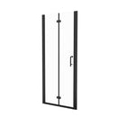 Supfirm Bifold Frameless Glass Shower Door 32 in.W x 72 in.H Pivot Swing Shower Doors with 1/4 in. Clear Tempered Shower Glass Panel in Matte Black Semi-Frameless Shower Door