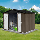 Supfirm Metal garden sheds 6ft×8ft outdoor storage sheds Brown + Black