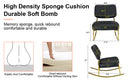 Supfirm PU material cushioned rocking chair, unique rocking chair, cushioned seat, black backrest rocking chair, and gold metal legs. Comfortable side chairs in the living room, bedroom, and office