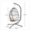 Supfirm Outdoor Patio Wicker Folding Hanging Chair,Rattan Swing Hammock Egg Chair With Cushion And Pillow