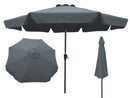 Supfirm Outdoor Patio Umbrella 10FT(3m)  WITH FLAP ,8pcs ribs,with tilt ,with crank,without base, grey/Anthracite,pole size 38mm(1.49inch)