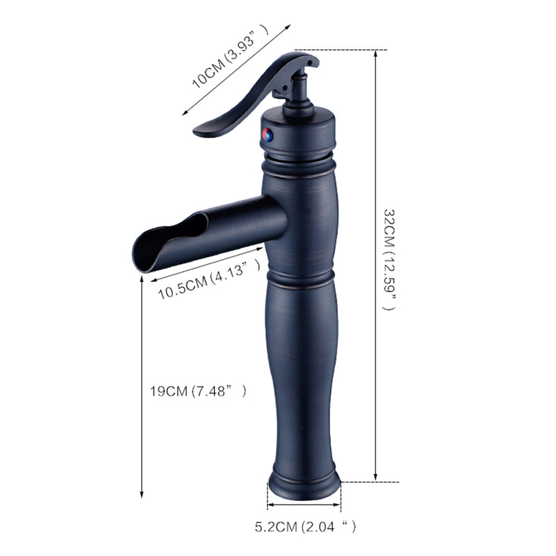 Supfirm Sink Faucet Oil Rubbed Bronze Waterfall Bathroom Faucet