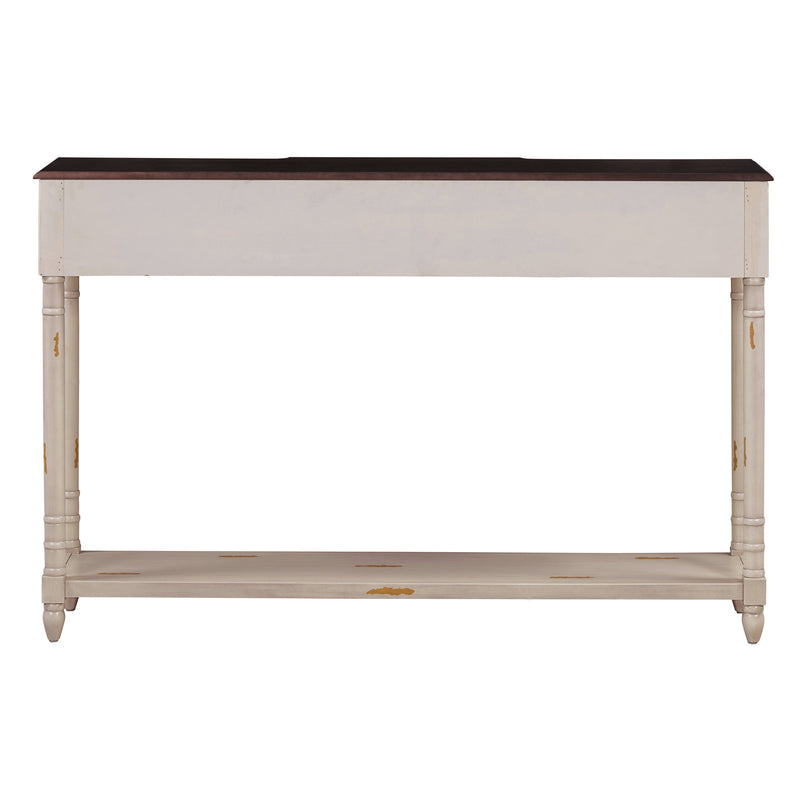 Supfirm TREXM Console Table Sofa Table with Drawers for Entryway with Projecting Drawers and Long Shelf (Beige, OLD SKU: WF189574AAD)