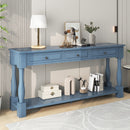 Supfirm TREXM Console Table 63" Long Console Table with Drawers and Shelf for Entryway, Hallway, Living Room (Navy, OLD SKU: WF299371AAM)