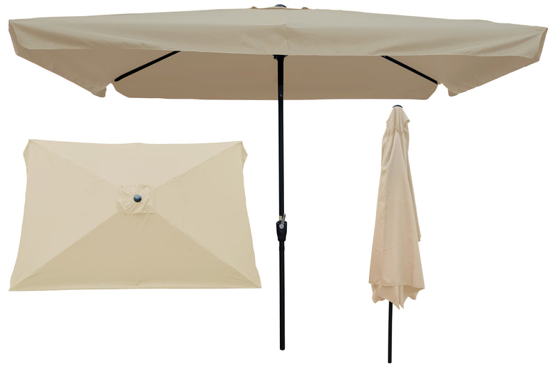 Supfirm 10 x 6.5ft Rectangular Patio Umbrella Outdoor Market  Umbrellas with Crank and Push Button Tilt for Garden   Swimming Pool Market