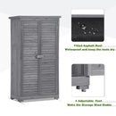 Supfirm TOPMAX Wooden Garden Shed 3-tier Patio Storage Cabinet Outdoor Organizer Wooden Lockers with Fir Wood (Gray Wood Color -Shutter Design)