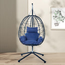 Supfirm Egg Chair with Stand Indoor Outdoor Swing Chair Patio Wicker Hanging Egg Chair Hanging Basket Chair Hammock Chair with Stand for Bedroom Living Room Balcony