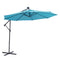 Supfirm 10 FT Solar LED Patio Outdoor Umbrella Hanging Cantilever Umbrella Offset Umbrella Easy Open Adustment with 32 LED Lights