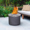 Supfirm 20.5 Inch x 15 Inch Dark Grey Faux Concrete Texture Smokeless Firepit With Wood Pellet/Twig/Wood As The Fuel