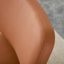 Supfirm PU material cushioned rocking chair, unique rocking chair, cushioned seat, brown backrest rocking chair, black metal legs. Comfortable side chairs in the living room, bedroom, and office