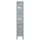 Supfirm 3 Door 66"H Metal Lockers With Lock for Employees,Storage Locker Cabinet  for Home Gym Office School Garage,Gray