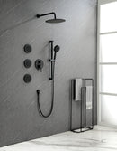 Supfirm Shower System with Shower Head, Hand Shower, Slide Bar, Bodysprays, Shower Arm, Hose, Valve Trim, and Lever Handles