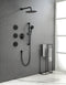 Supfirm Shower System with Shower Head, Hand Shower, Slide Bar, Bodysprays, Shower Arm, Hose, Valve Trim, and Lever Handles