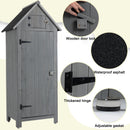 Supfirm 30.3"L X 21.3"W X 70.5"H Outdoor Storage Cabinet Tool Shed Wooden Garden Shed  Gray