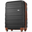 Supfirm Luggage Sets New Model Expandable ABS Hardshell 3pcs Clearance Luggage Hardside Lightweight Durable Suitcase sets Spinner Wheels Suitcase with TSA Lock 20''24''28''(black and brown)