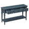 Supfirm TREXM Classic Retro Style Console Table with Three Top Drawers and Open Style Bottom Shelf, Easy Assembly (Navy)