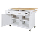 Cambridge Natural Wood Top Kitchen Island with Storage - Supfirm