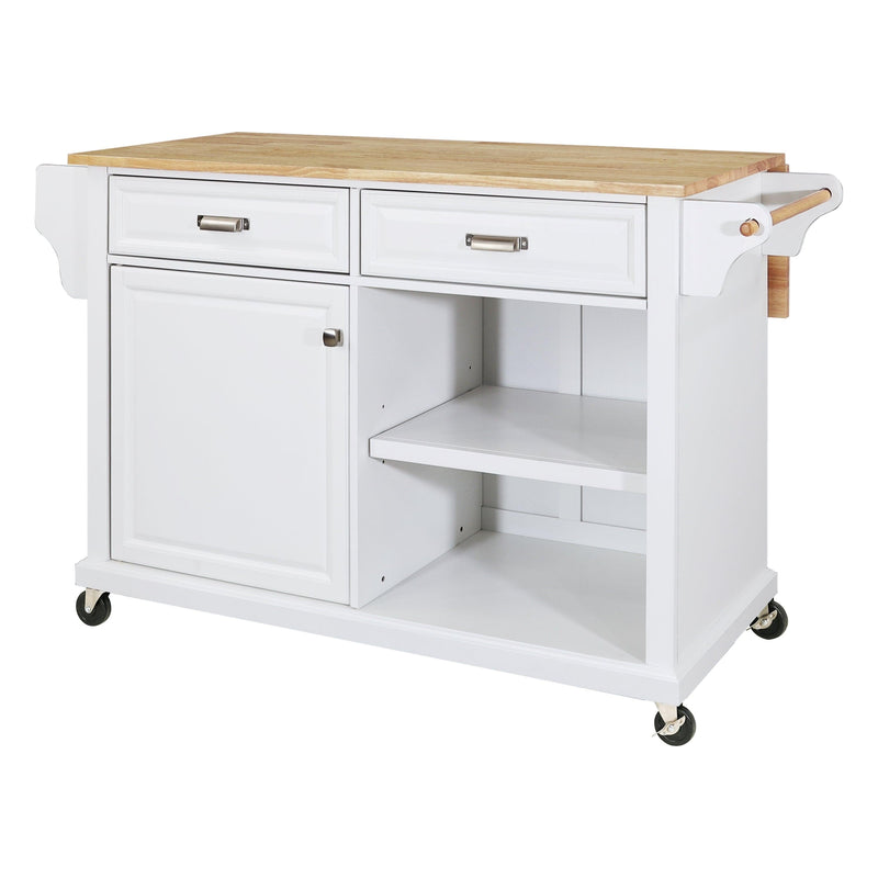 Cambridge Natural Wood Top Kitchen Island with Storage - Supfirm