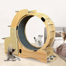 Cat Sports Running Wheel, Cats Wheel Wood Climbing Frame, Cat Litter Fitness Wheel Cat Tree, Oversized Roller Cat Indoor Activity Center,Large(Right) - Supfirm