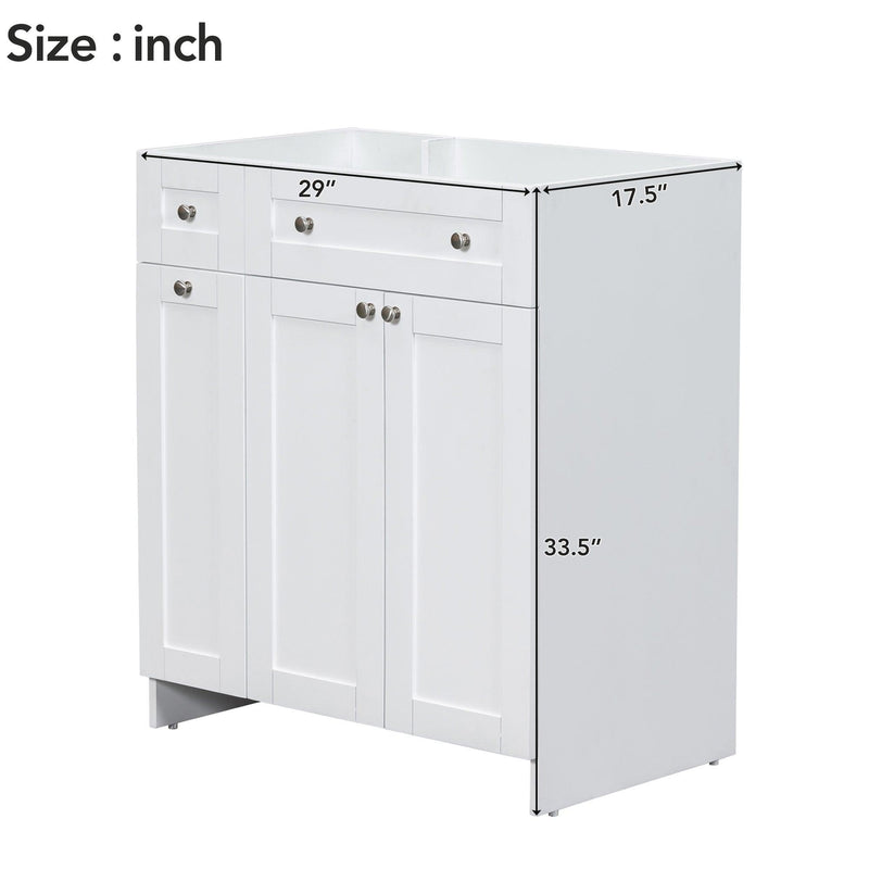 [Cabinet Only] 30" Bathroom Vanity-White(Sink not included) - Supfirm