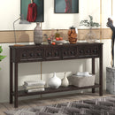 Supfirm TREXM Rustic Entryway Console Table, 60" Long Sofa Table with two Different Size Drawers and Bottom Shelf for Storage (Espresso)