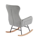 Supfirm Grey velvet rocking chair