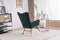 Supfirm Rocking Chair Nursery, Solid Wood Legs Reading Chair with Teddy Fabric Upholstered , Nap Armchair for Living Rooms, Bedrooms, Offices, Best Gift,Emerald Teddy fabric