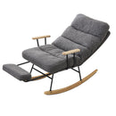 Supfirm Modern Teddy Gliding Rocking Chair with High Back, Retractable Footrest, and Adjustable Back Angle for Nursery, Living Room, and Bedroom, Gray